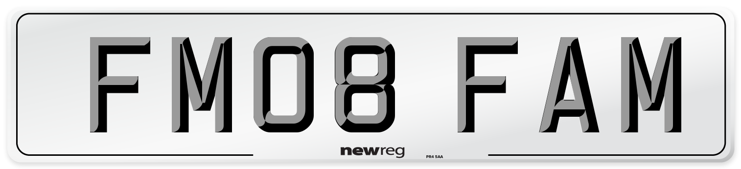 FM08 FAM Number Plate from New Reg